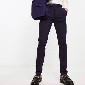ASOS DESIGN skinny smart pants in navy
